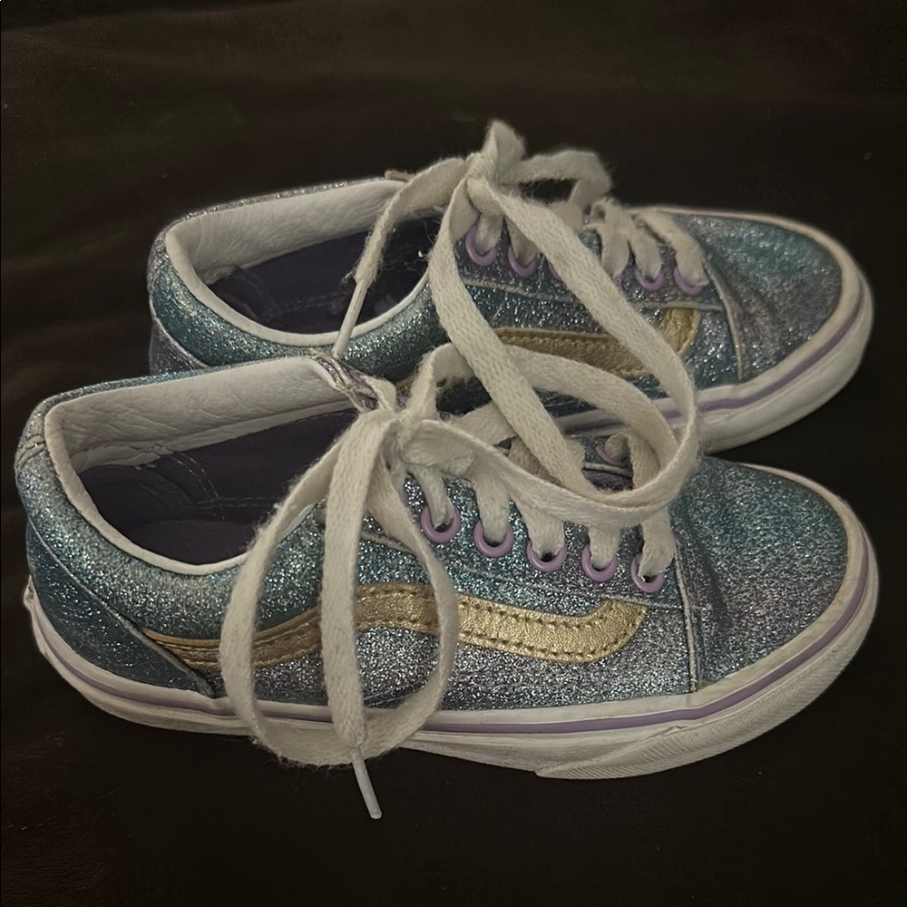 Vans Kids Sneakers - Glitter Blue and Cream